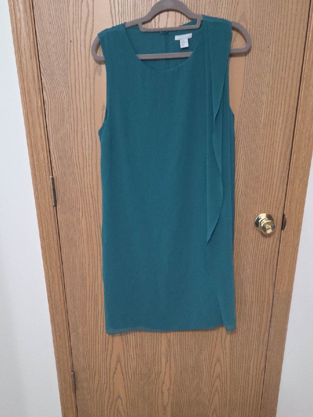 H&M Teal Sleeveless Midi Dress with Side Drape